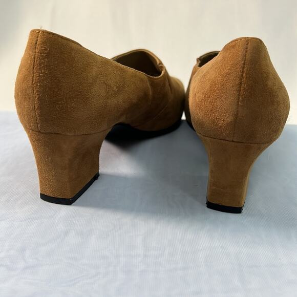 New! Suede Karen Scott Riley brown slip on heeled loafer size 6.5 - Picture 4 of 7